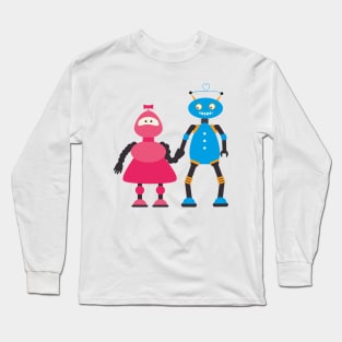 Robot Lovely Couple Long Sleeve T-Shirt